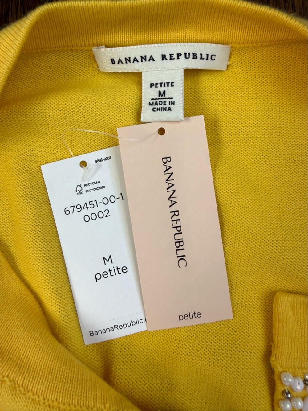 Banana republic Yellow Jewel-Trim Crewneck Cardigan - Picture 9 of 12